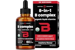Vitamin B Complex Liquid Drops | B Vitamins Complex Supplement with B1, B2, B3, B6, B7, B9 & Methyl B12 Drops for Adults & Ki