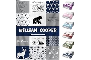WNNNS Personalized Baby Blankets for Boys Girls Custom Baby Name Blanket for Toddlers Kids Fleece Bed Throw Blanket Swaddle f