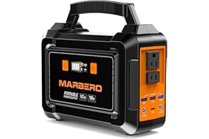 MARBERO Portable Power Station 200W Peak Solar Generator 167Wh Camping Battery Power Supply with 110V AC Outlet 2 DC Ports 4 USB Ports LED for CPAP Travel Fishing Camping Hunting Blackout Emergency