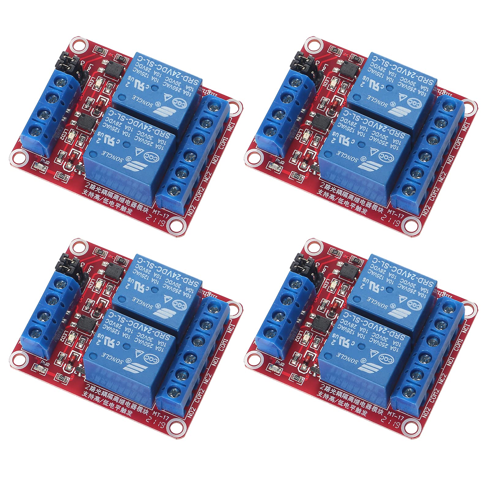 AEDIKO 4pcs Relay Module 24V Relay Board 2 Channel