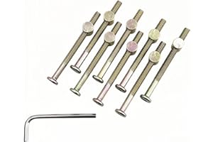 DMDZ HEYDAY Crib Screws,Bed Frame Bolts and Nuts Kit, Crib Parts, Bunk Bed Screws, 12Pcs M6x60mm Furniture Barrel Bolts Assortment Kit for Dream on me, Delta, Graco, Fisher Crib,Carbon Steel