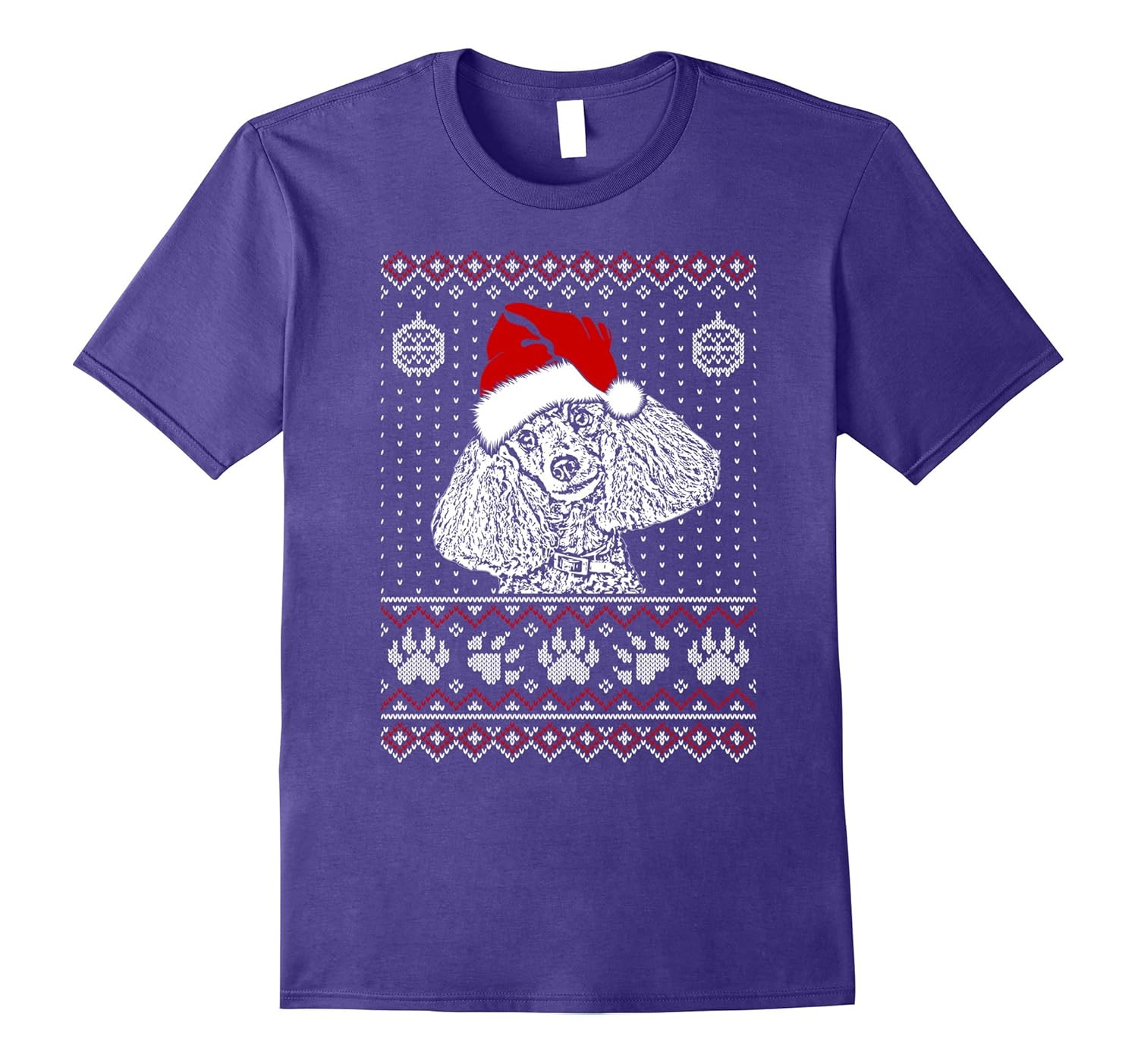 Poodle Christmas Tee T Shirt Short Sleeve Noel Gift-ANZ