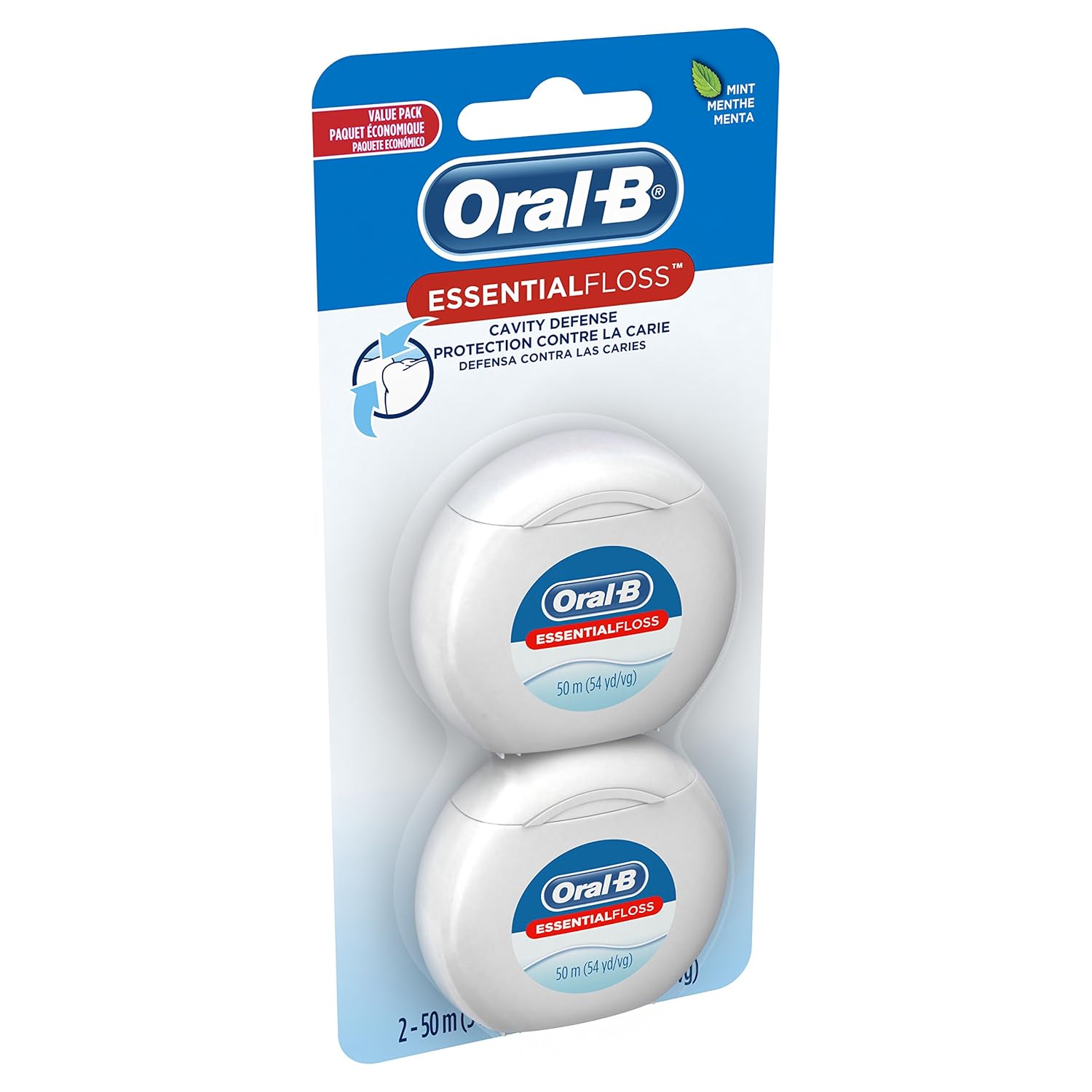 Oral-B EssentialFloss Cavity Defense Dental Floss, 50 M, Pack of 2 : Beauty