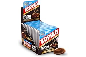 Kopiko Focus Coffee Candy – Have 80mg Caffeine per 2 Pieces for Energy & Mental Focus – Sugar-Free Hard Candy with Real Indonesian Coffee Extract (12 Pack w/4 Candies Each)
