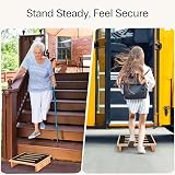 StrongTek One Step Stool Natural Wood 440 lb Capacity Non-Slip Surface view 4
