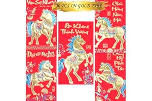 Vietnamese Red Envelopes Chinese Asia Lunar New Year Decorations Lucky Money Envelope Pocket Year of the Horse 2026 Li Xi for