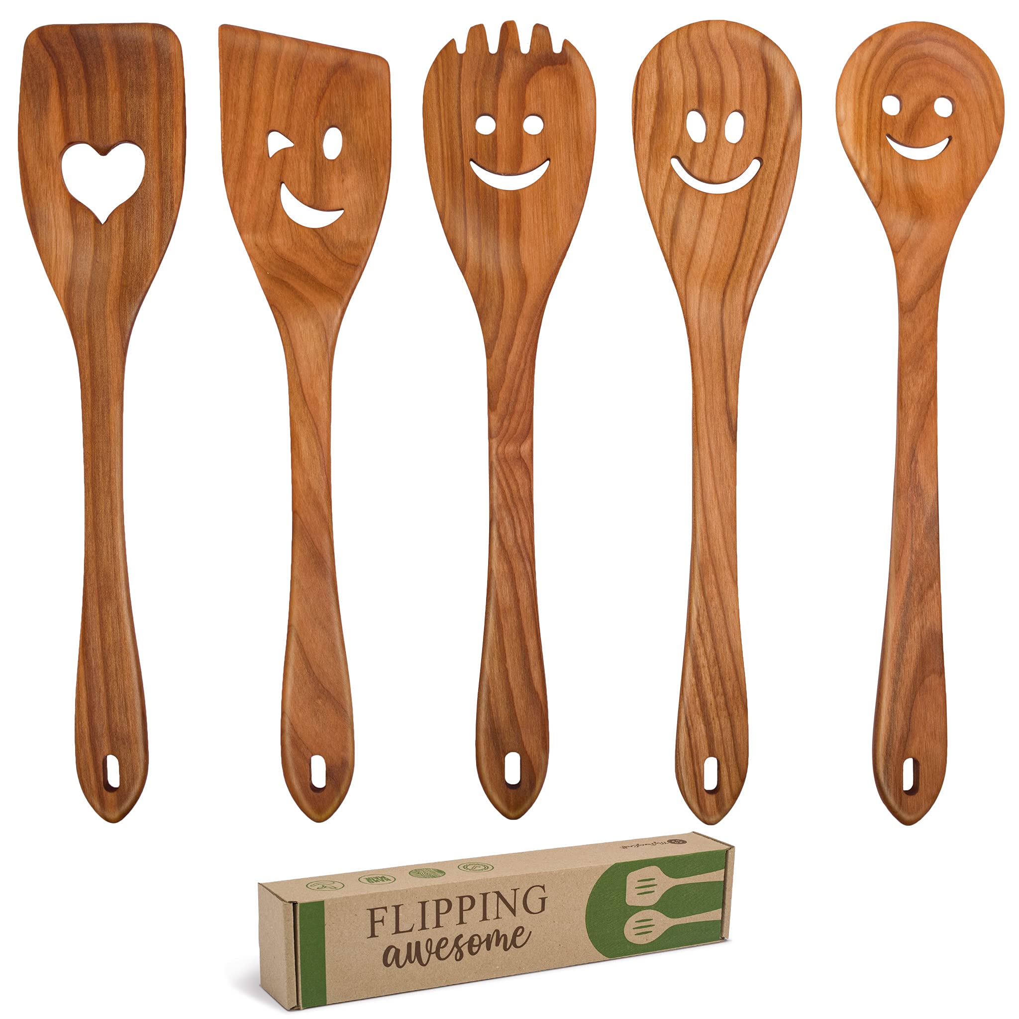 Cherry Wood Spatula Set cast Iron Scraper Wooden Spoons Multi Purpose Kitchen Utensil