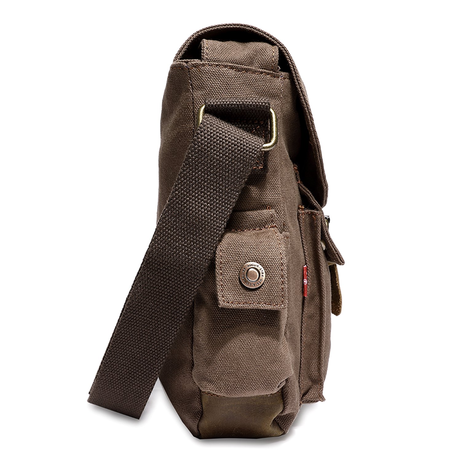 Mupack Small Casual Handbag Travel Canvas Bag Shoulder Bag Messenger Cross Body Sling Bag Crazy Horse Leather Handbag Coffee