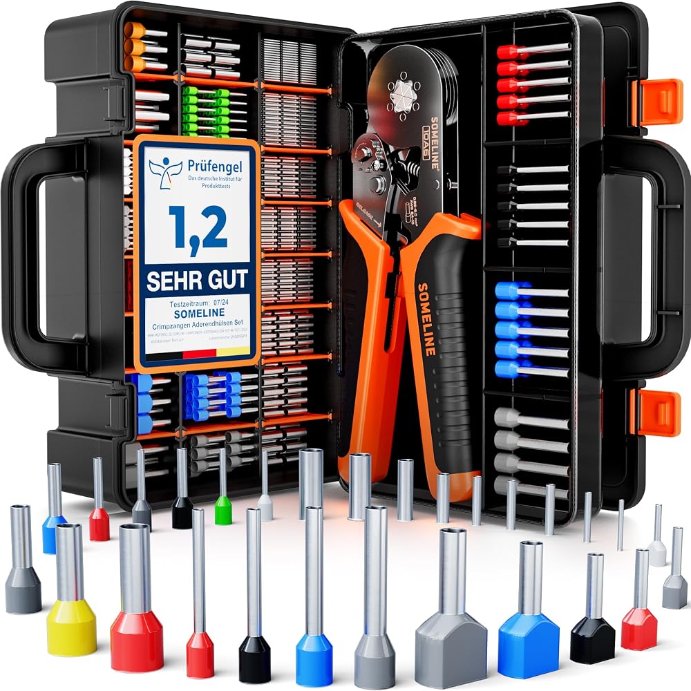 SOMELINE Hexagonal Crimp Tool Kit 28 Types Ferrules 0.25-10 mm² Pliers