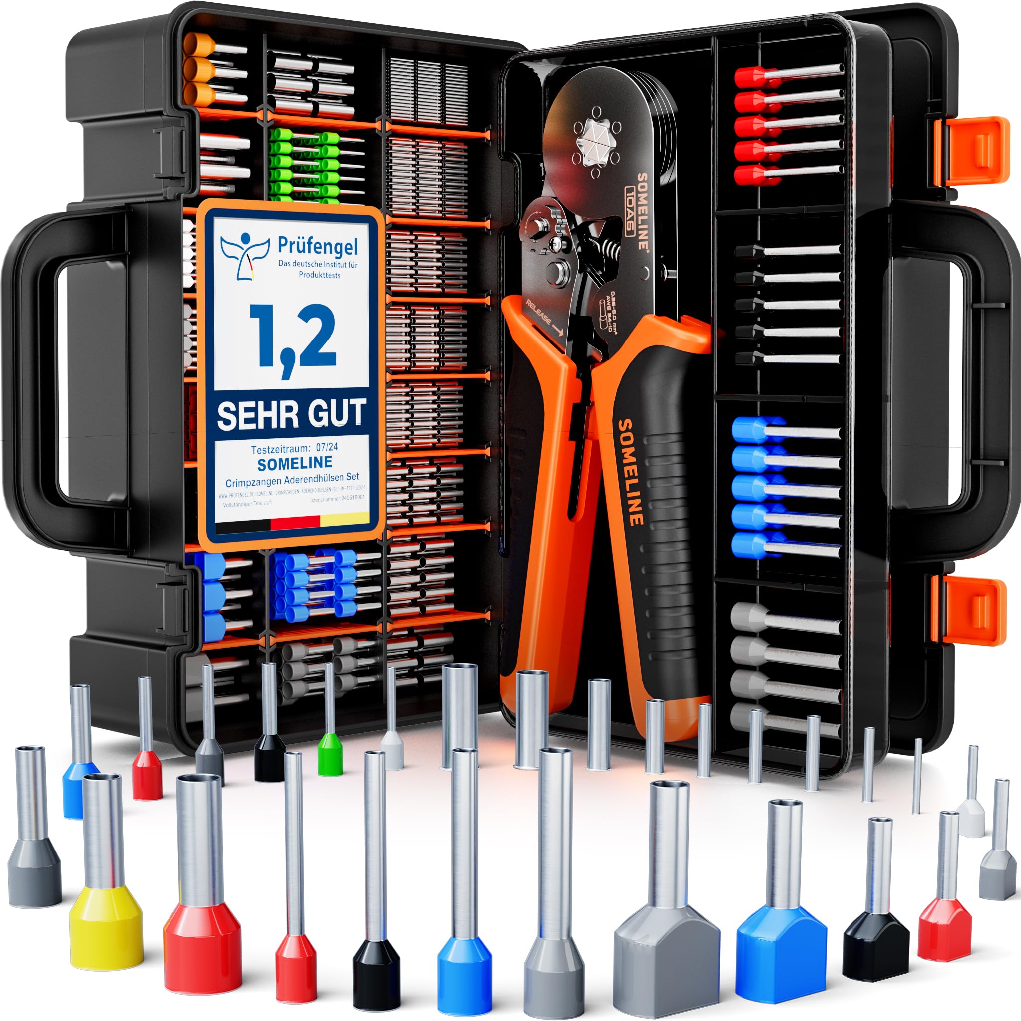 SOMELINE Hexagonal Crimp Tool Kit, 28 Types Ferrules, 0.25-10mm² Hexagonal Ferrule Pliers, Crimping Pliers, Ferrule Crimping Tool, Wire Crimping Tool — image 1