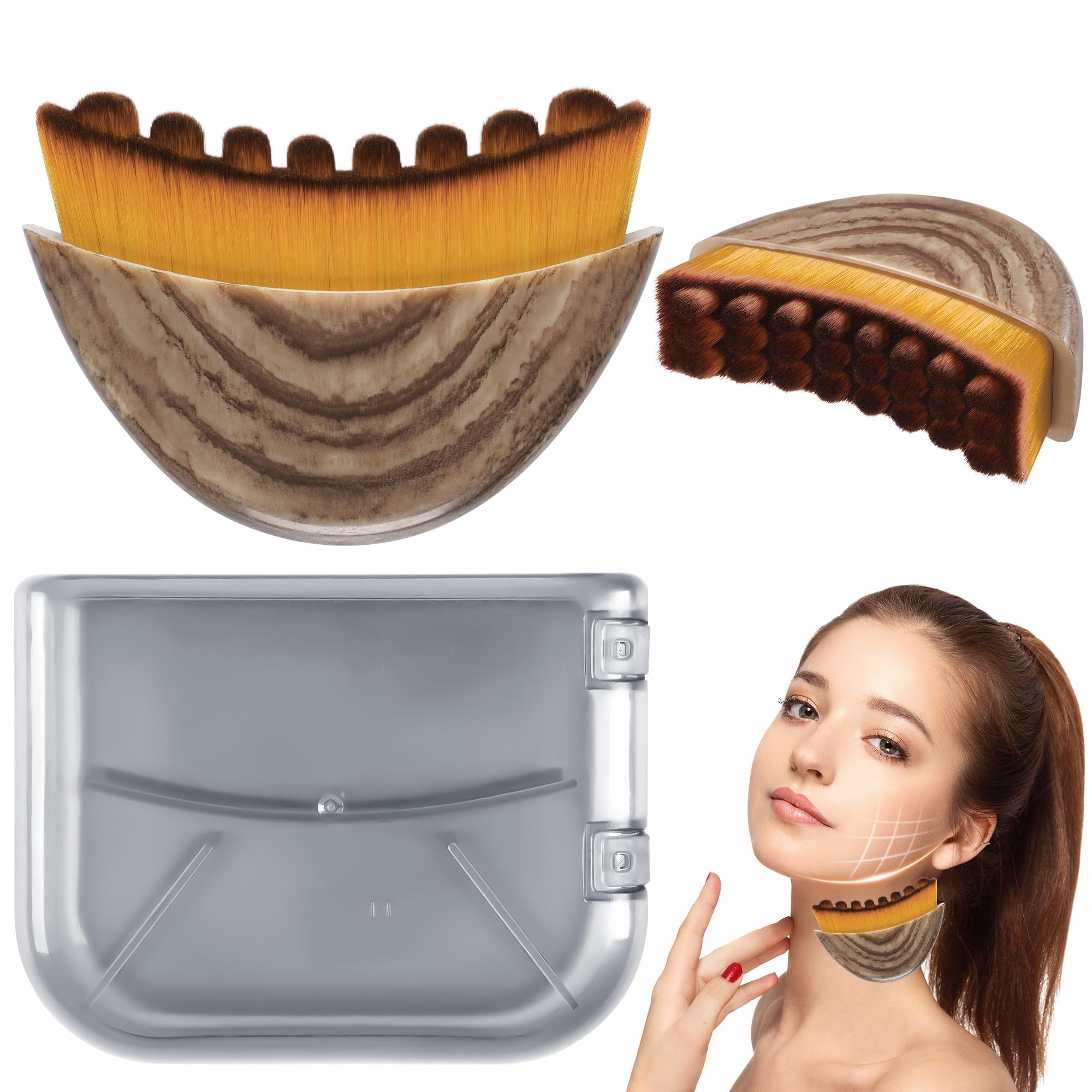 Photo 1 of New Lymphatic Contour Face Brush,Lymphatic Drainage Massager for Chin & Neck,Ultra-Soft Bristles Suitable for All Skin Types,Portable Ergonomic Beauty Tool with Travel Case?1 Pcs?