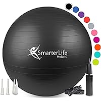 thumbnail image 2 of URBNFit Anti-Burst Exercise Ball - 45cm To 85cm Sizes, Yoga Stability Ball For Workout, Pregnancy, Office Chair 2 of 10