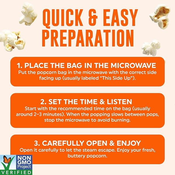 POPFULLY MOVIE THEATRE BUTTER POPCORN FULLY POPS, SHARING BAGS, BUTTERY FLAVOR, BIG POP, MICRO POPCORN BAGS, 3-PACK