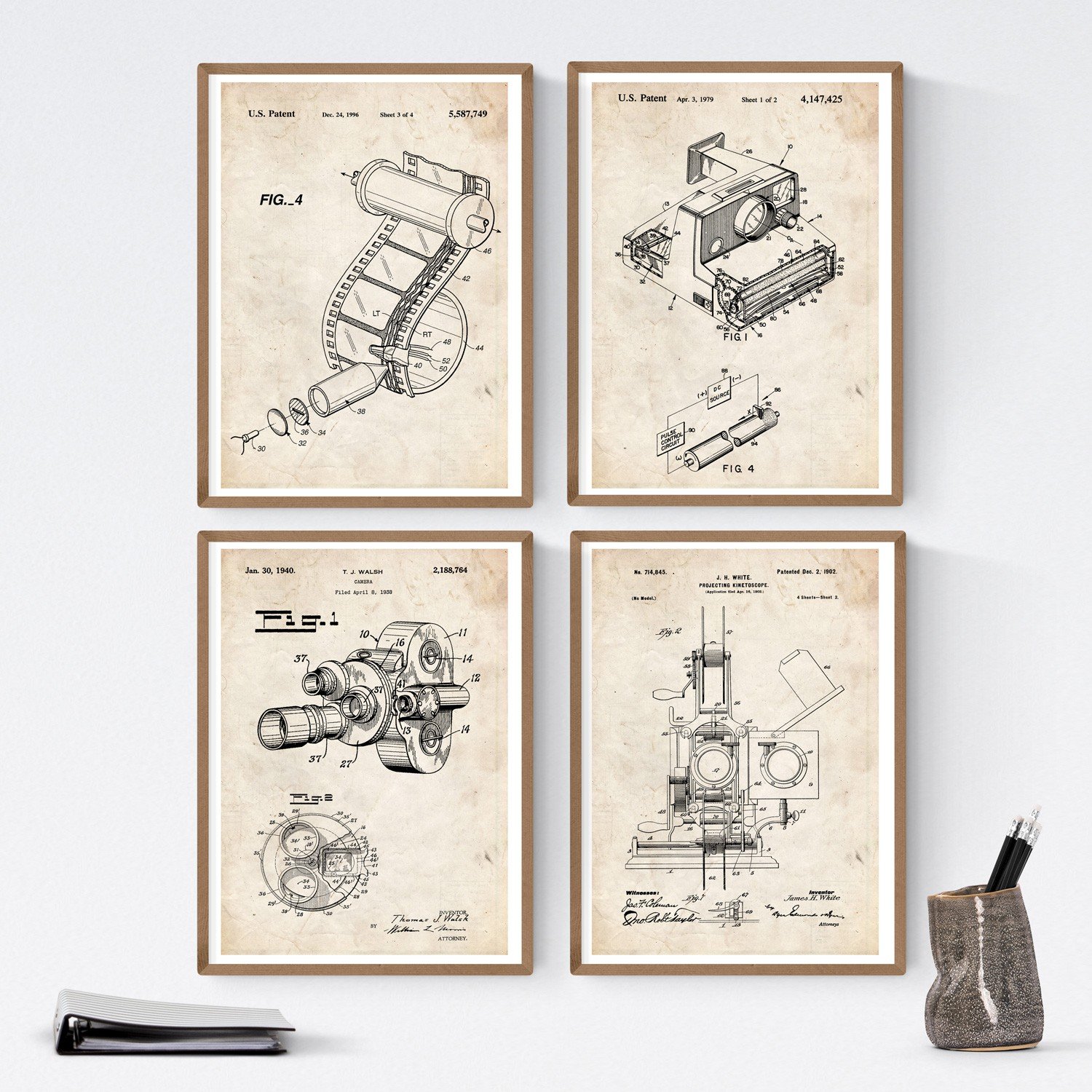 Nacnic Set Patent Photography Prints 250 gr A4 Size - Black