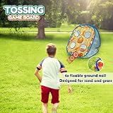 ZHEGAO Bean Bag Toss Game Kit Cornhole Sandbag Dart Tic Tac Toe Kids 5+ view 3