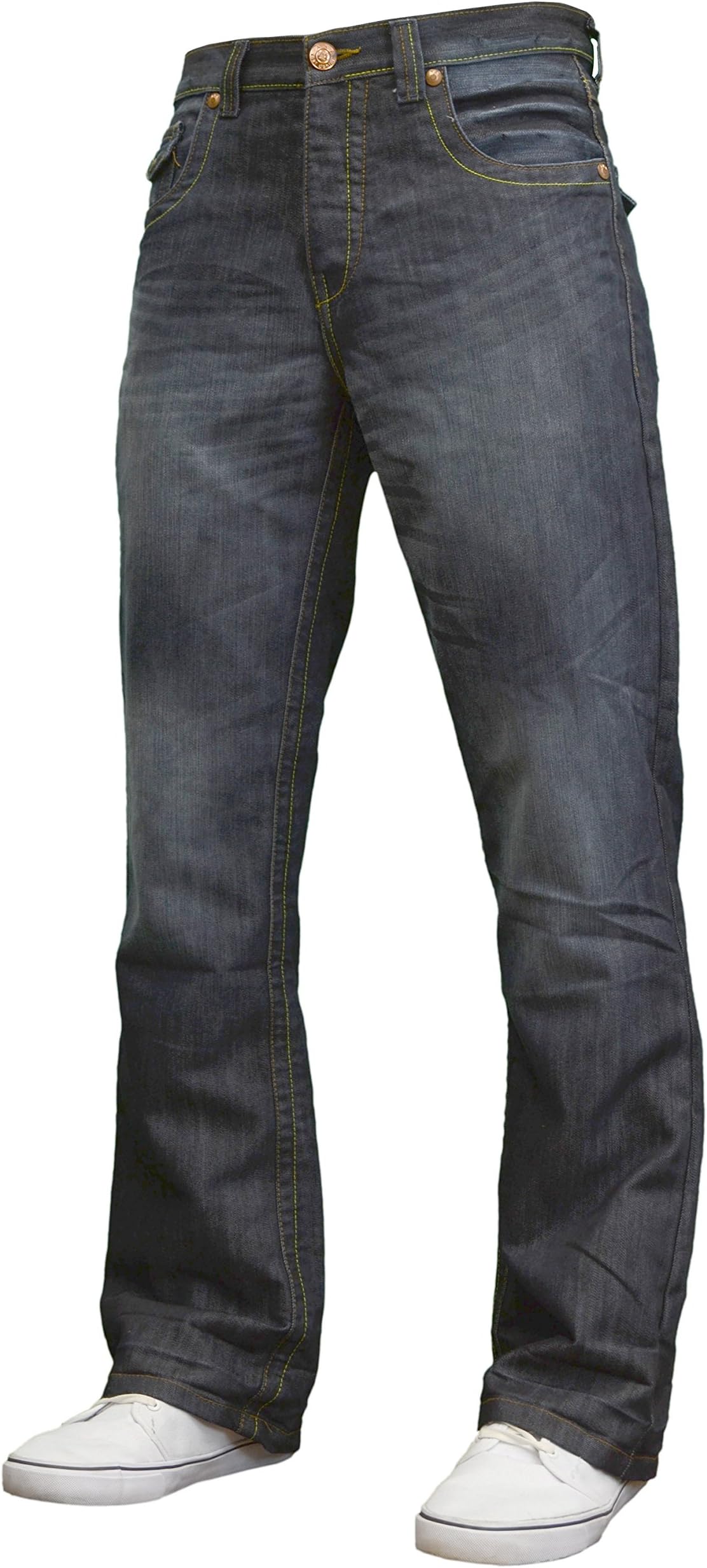 APT Mens Designer Basics Regular Fit Bootcut Jeans, 28"-48"