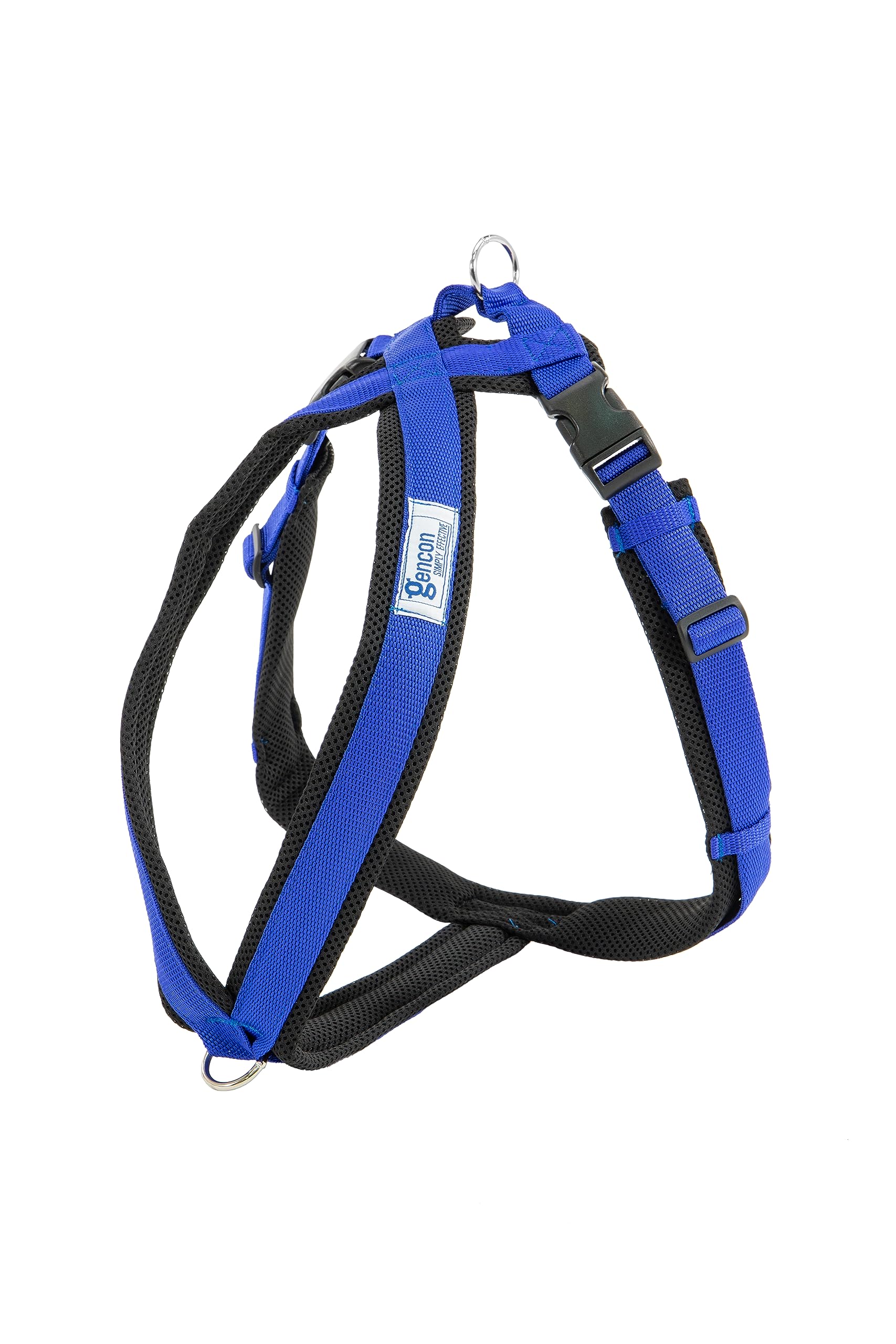 Gencon - Airmesh Extra Large Dog Harness - Lightweight, Breathable & Adjustable - Two Lead Attachment Points - Practical Dog Training & Behaviour Aid - Made in Britain - Blue