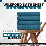 GC GAVENO CAVAILIA Large Bath Towels 4 Pack 75 x 135 cm Teal 450 GSM view 3