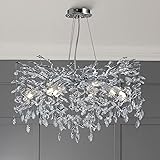 YUYI Modern Crystal Chandelier, 30" Silver Tree