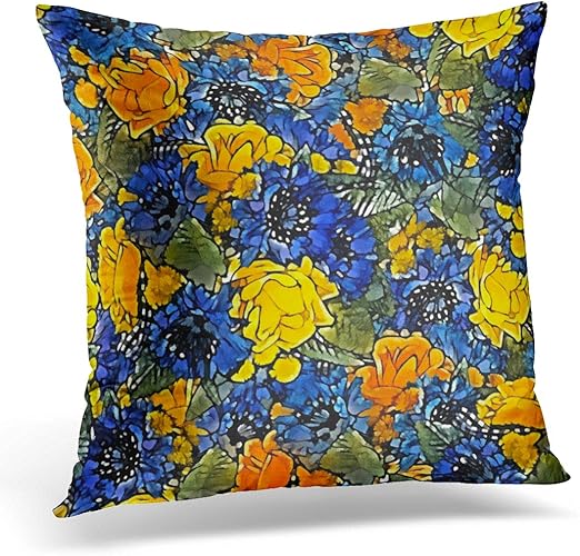 Amazon Com Emvency Throw Pillow Cover Flowers Summer Yellow And
