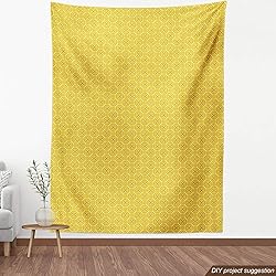 Lunarable Mustard Fabric by The Yard, Middle