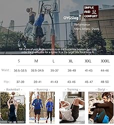 OYGSieg 6 Pack Mens Mesh Athletic Basketball Shorts