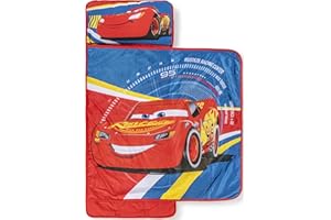 Jay Franco Toddler Nap Mat with Built-in Pillow and Blanket - Soft 46 x 20-inch Microfiber Kids Sleeping Bag for School or Sl