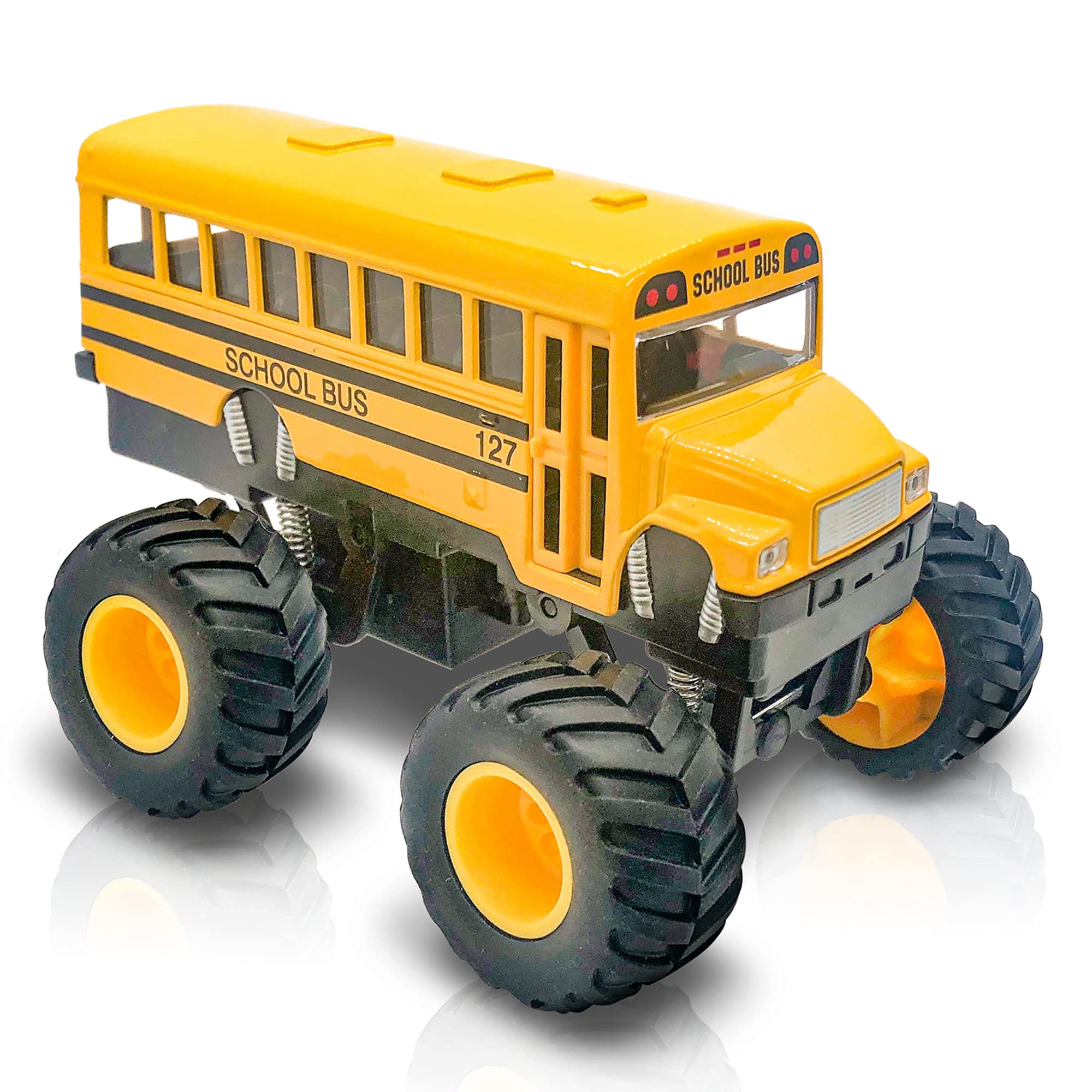 Photo 1 of ArtCreativity 5-Inch Diecast Monster School Bus – Pullback Mechanism Toy Truck with Big Wheels, Play Vehicle Gift for Boys