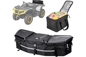 KEMIMOTO Upgraded ATV Cargo Bag, 50L ATV Front/Rear Rack Toolbox Trunk Cooler Bag Compatible with Can-am X3, Outlander Renega