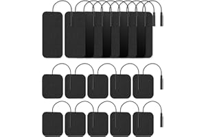 TENS Unit Replacement Pads, Nursal Reusable Self-Adhesive Electrodes Pads 20 Packs 2x2” 2x4”, Latex Free Pigtail TENS Pads, Compatible with TENS 7000, AUVON TENS, Etekcity, Nicwell Care Tens