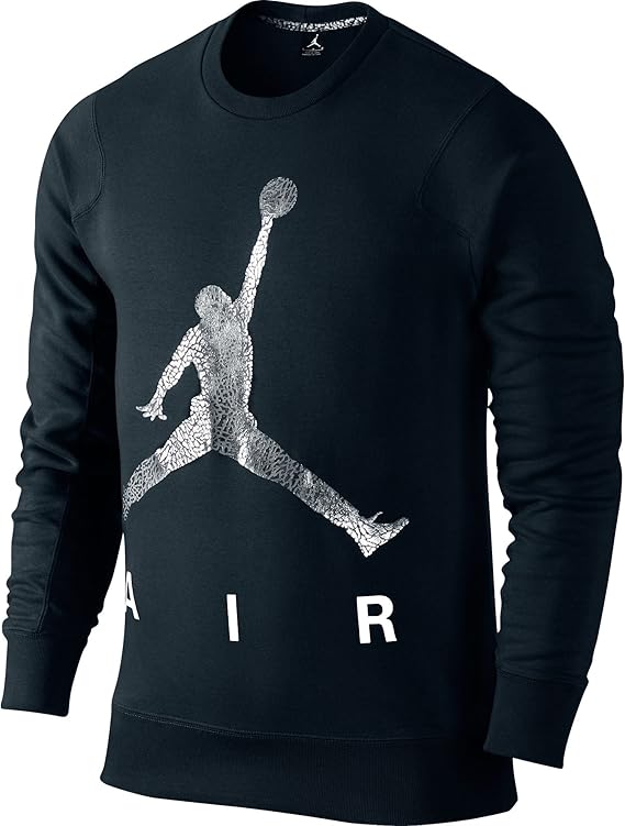 Amazon.com: Jordan Jumpman Air Crewneck Men's Sweatshirt Black/Silver 616360-010 (Size 4X): Clothing