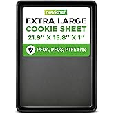 NutriChef Full Size Cookie Sheet - Nonstick Carbon Steel Extra Large Baking Tray for Easy Food Release, Durable and Reliable 