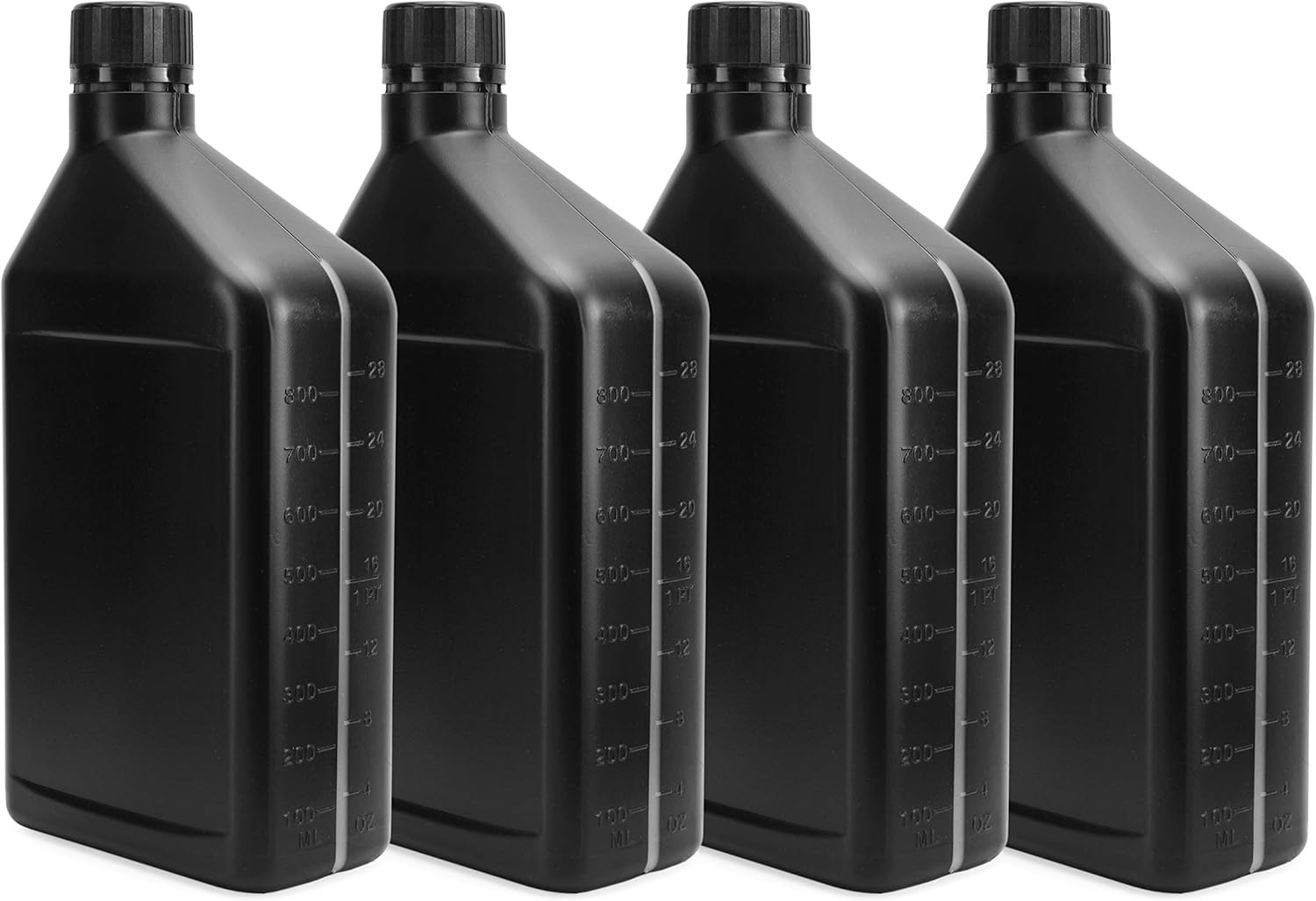 Cornucopia Plastic Engine Oil Bottles (4-Pack, Quart Size); Empty Cans for Storing Oil and Other Chemicals: Automotive