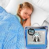 5lb Child's Weighted Blanket - Kids Weighted Blanket 5 Pounds (36" x 48") - Cute Dotted Texture Sensory Blanket - 5 lbs Weight Blanket for Kids Ages 4 to 7 - Machine Washable, Travel Friendly (Blue)