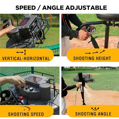 Speed Pitch Machine Adjustable Speed Pitching Machine Furlihong 2-in-1 Baseball & Cricket ...