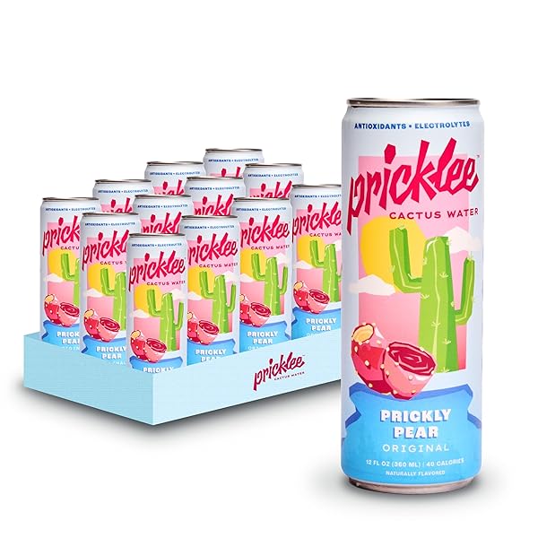 PRICKLEE PRICKLY PEAR CACTUS WATER – PACKED WITH ANTIOXIDANTS, ELECTROLYTES, VITAMIN C – NATURAL SPORTS DRINK FOR IMMUNITY, & RECOVERY – NON-SPARKLING, LOW-SUGAR, LOW-CALORIE, NO CAFFEINE