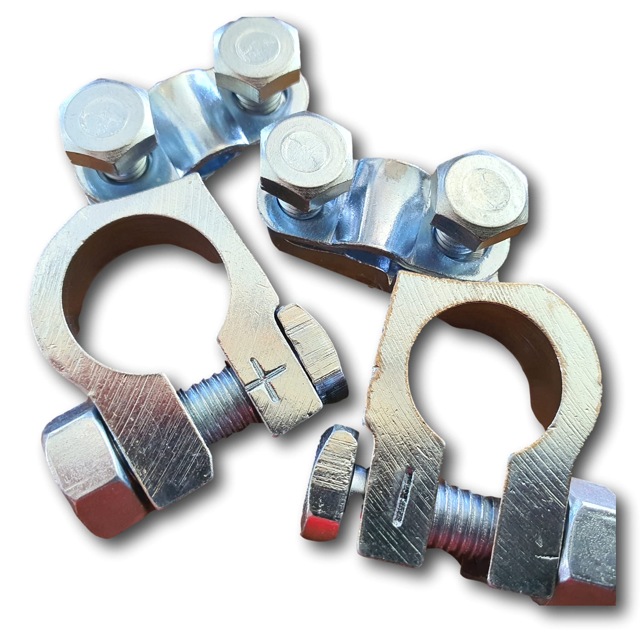 w-mtools Battery Terminals M10 Heavy Pole Clamps 12 V Battery Terminal Set Professional Clamps