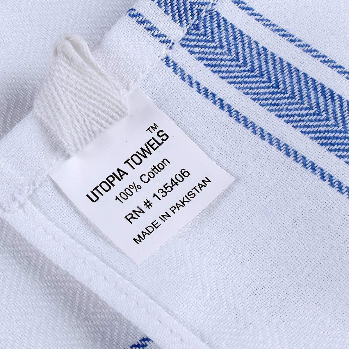 Kitchen Towels, Dish Cloths (12 Pack) Machine Washable Cotton White Kitchen Dish Cloths, Napkins, Tea Towels (15 x 25 inches) by Utopia Towels