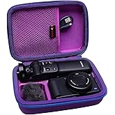 XANAD Travel Case for Sony ZV-1F / ZV-1 / ZV-1 II Digital Camera with Vlogger Accessory Kit Tripod (GP-VPT2 BT) and Microphone,Mesh Pocket for USB Battery Charger(Purple)