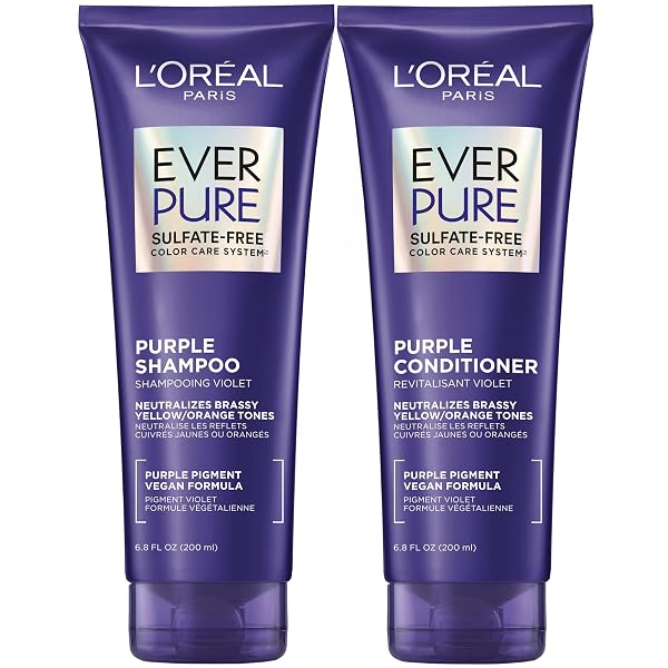 L’OREAL PARIS EVERPURE PURPLE SHAMPOO AND CONDITIONER SET,...