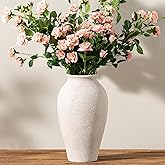 Vanselia Ceramic Flower Vase Home Decor - Large Tall Farmhouse Table Vases Rustic Vintage Living Room Kitchen Bedroom Decorations for House Book Shelf Office Coffee Desk Dining Fireplace (11" Rustic)