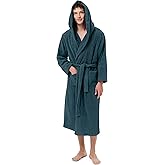 SIORO Mens Hooded Terry Cloth Robe, Big and Tall Bathrobe, Full Length Cotton & Absorbent Robe for Spa, Shower & Sleepwear