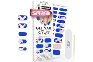 MOYOU London Semi Cured Gel Nail Strips - 20 Pcs. Gel Nail Wraps for Salon-Quality Manicure - Works with Any UV Lamp - Easy to Apply, Trim, & Remove Nails Stickers