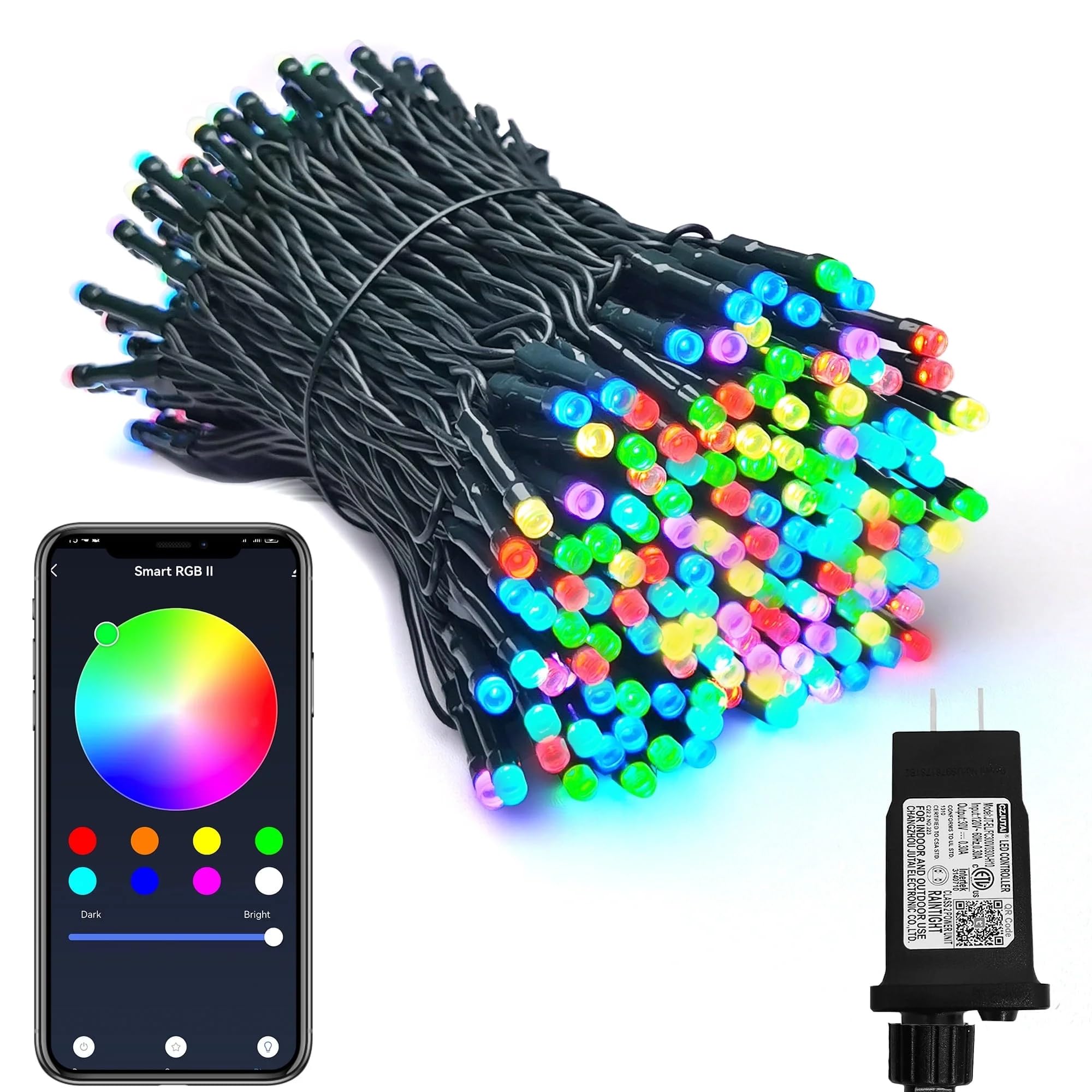 Photo 1 of Smart WiFi LED Christmas Lights, APP-Controlled RGB Fairy String Lights, Ideal for Xmas Tree, Garden, Home, Party, Halloween Festival Deco (99ft-300LED)