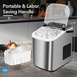 MAXEVE Ice Maker Countertop, 34LBs/24H Ice