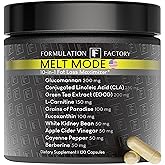 Formulation Factory Melt Mode 10-in-1 Wellness Supplement with Green Tea Extract, L-Carnitine, CLA, Glucomannan, Apple Cider Vinegar & More, Supports Metabolism & Energy (2 Month Supply, 120 Capsules)