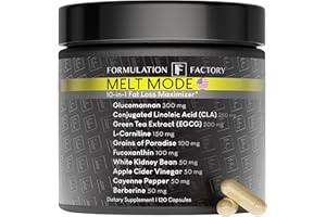 Formulation Factory Melt Mode 10-in-1 Wellness Supplement with Green Tea Extract, L-Carnitine, CLA, Glucomannan, Apple Cider Vinegar & More, Supports Metabolism & Energy (2 Month Supply, 120 Capsules)