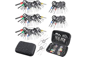 DOJOBKINB Terminal Removal Tool Kit, 82pcs Repair Removal Tools, Wire Connector Terminal Pin Extractors for Most Connector Terminal, Electrical Wiring Crimp Back Needle Removal Tool with Protective Bag