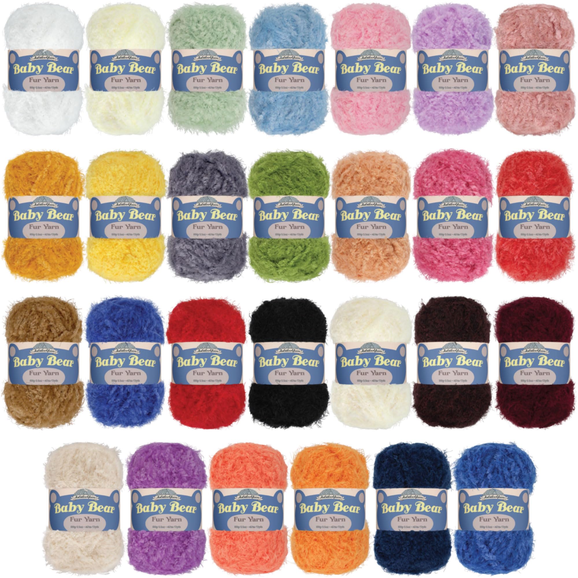 JubileeYarn Baby Bear Yarn - Chunky Weight Polyester Fur - 100g/Skein - Surprise Pack - 4 Skeins — image 1
