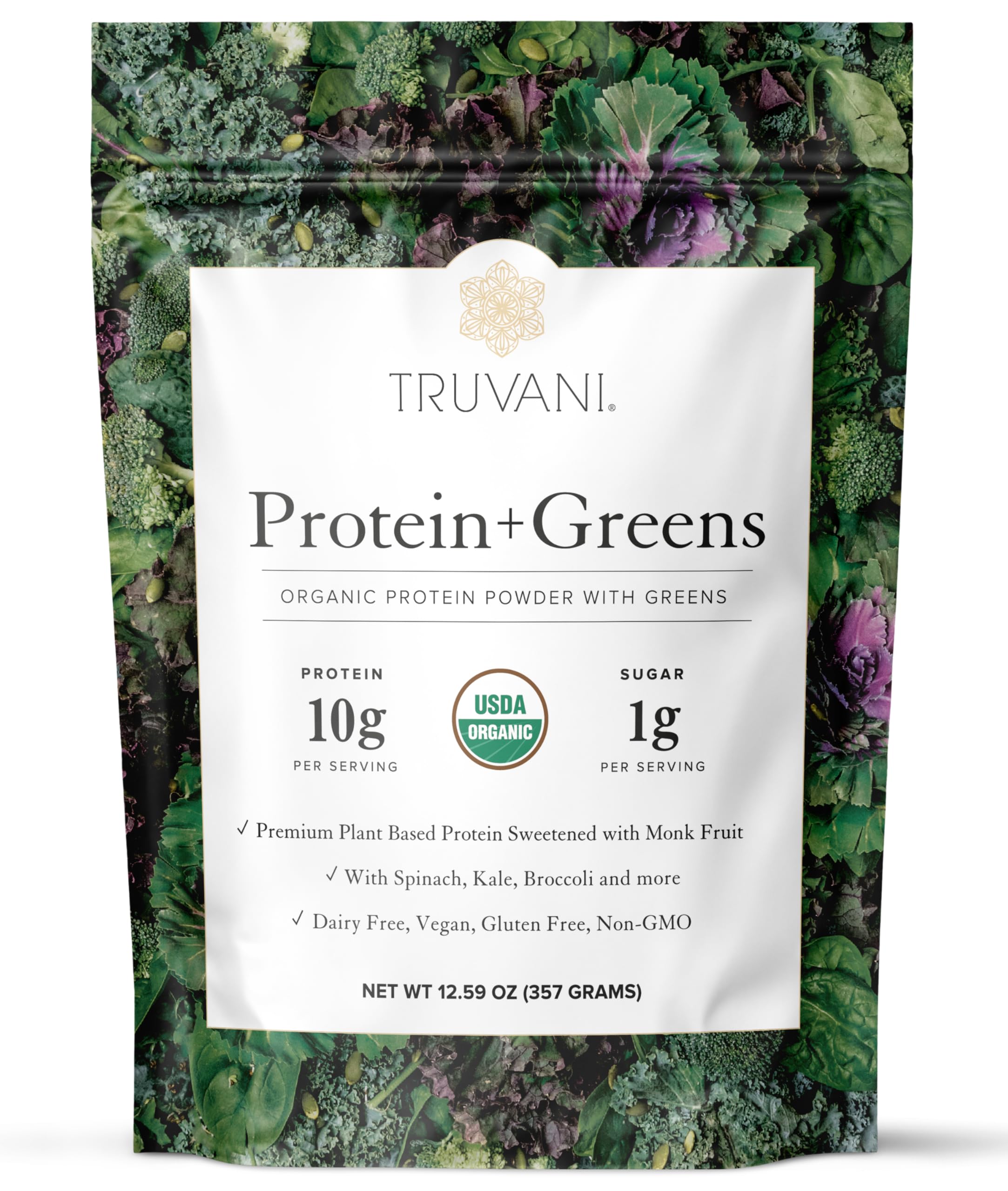 Truvani Protein + Greens Supplement | Spinach, Kale